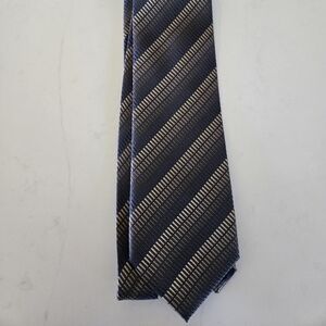 Kenneth Cole Blue and Gold Striped Tie for Formal Occasions